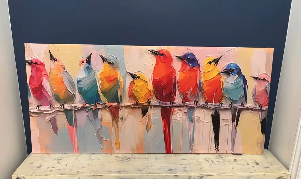 LG Colourful Birds Canvas Wall Art-Ready To Hang image indicator(8)