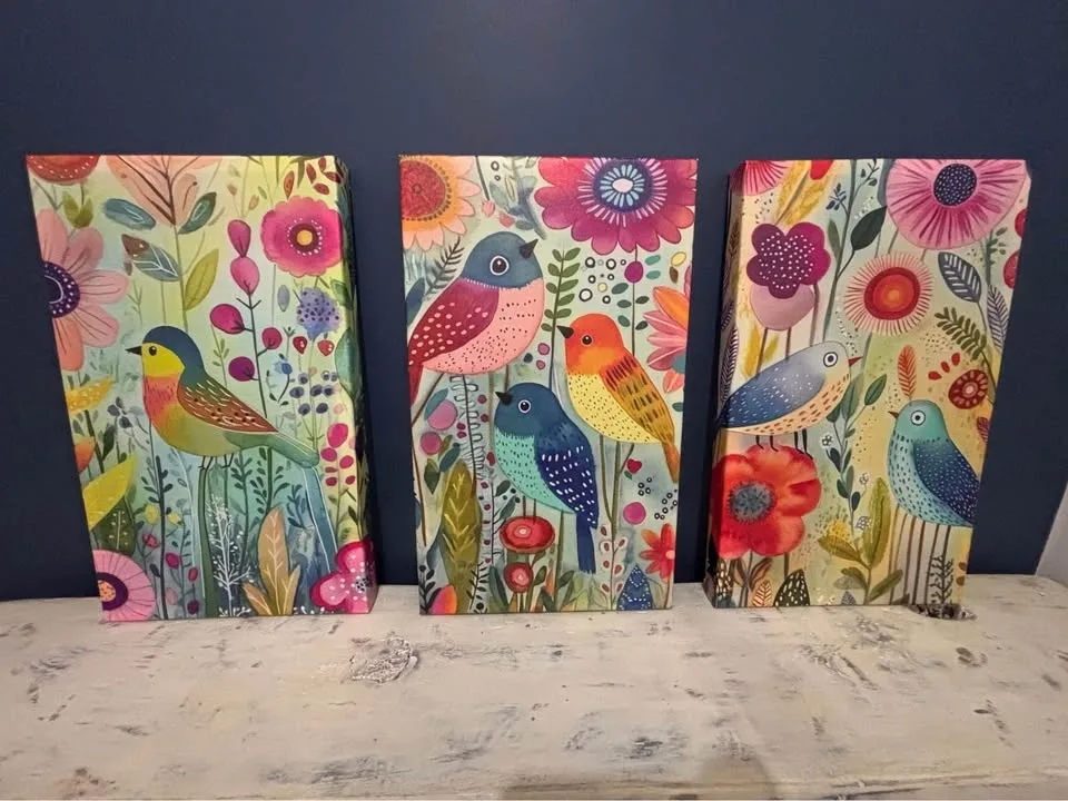 Vibrant Birds Canvas Wall Art (Set of 3) image indicator(5)