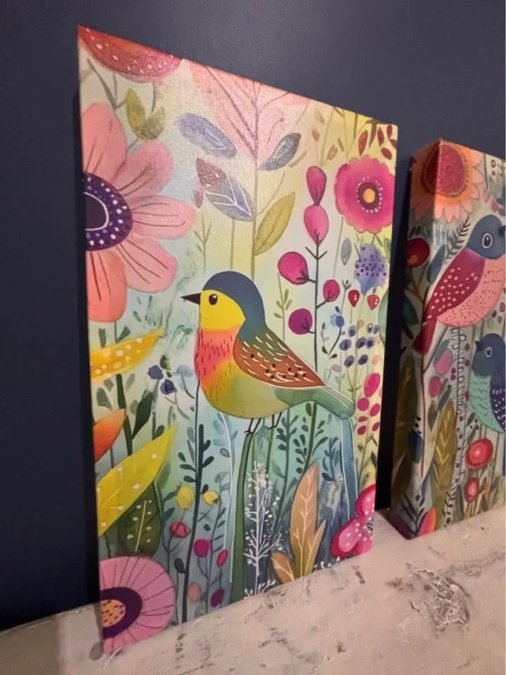 Vibrant Birds Canvas Wall Art (Set of 3) image indicator(7)