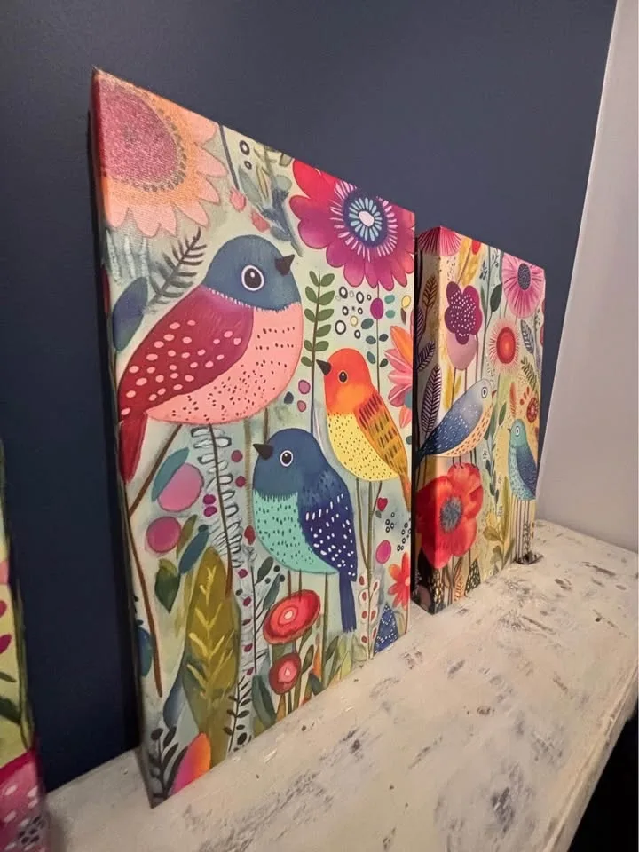 Vibrant Birds Canvas Wall Art (Set of 3) image indicator(8)