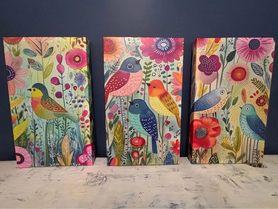 Vibrant Birds Canvas Wall Art (Set of 3) image indicator(10)