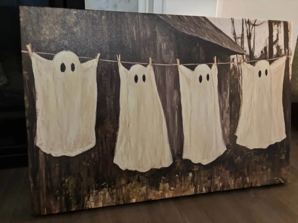 Clothesline Ghosts Canvas Wall Art-Ready To Hang image indicator(2)