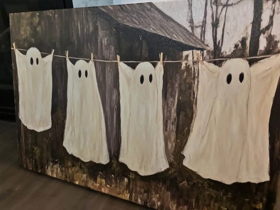 Clothesline Ghosts Canvas Wall Art-Ready To Hang image indicator(4)