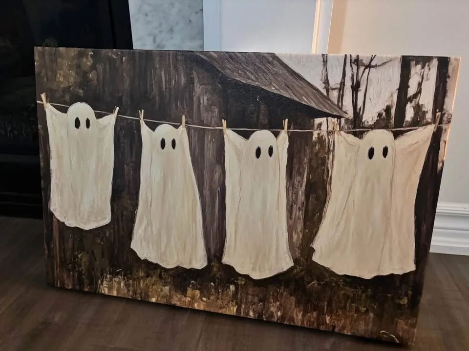 Clothesline Ghosts Canvas Wall Art-Ready To Hang image indicator(7)