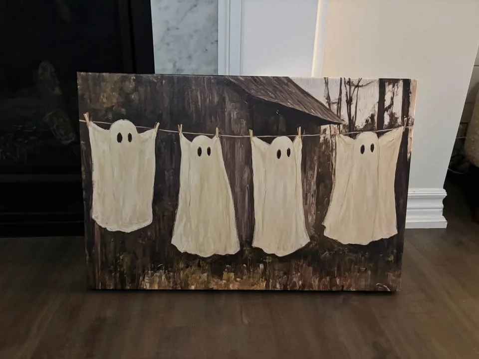 Clothesline Ghosts Canvas Wall Art-Ready To Hang image indicator(8)