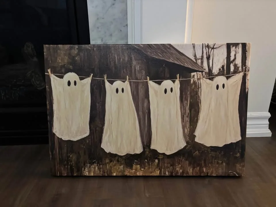 Clothesline Ghosts Canvas Wall Art-Ready To Hang image indicator(9)