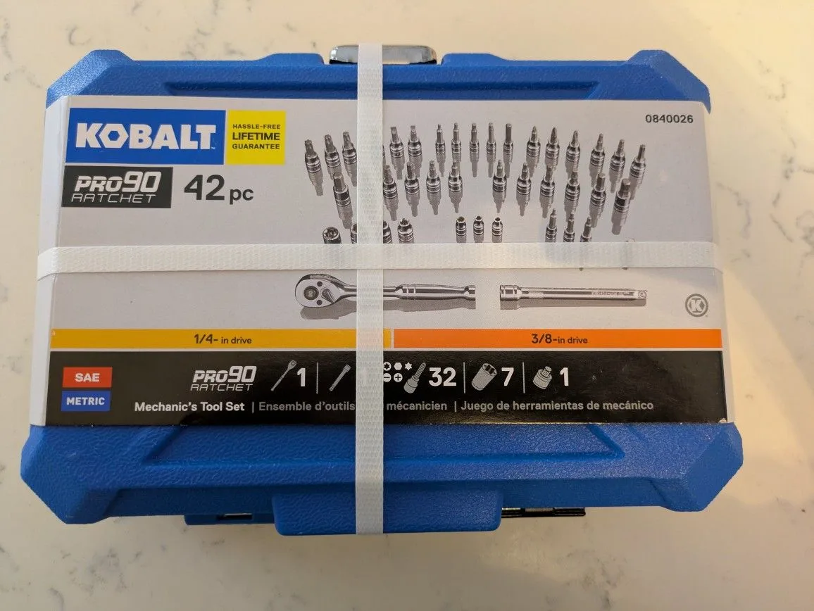 42 pc Kobalt Pro90 Bit Driver Socket Mechanics Set