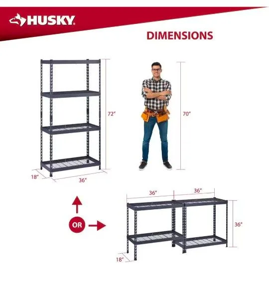 4-Shelf Metal Heavy-Duty Garage Storage Shelving image indicator(2)