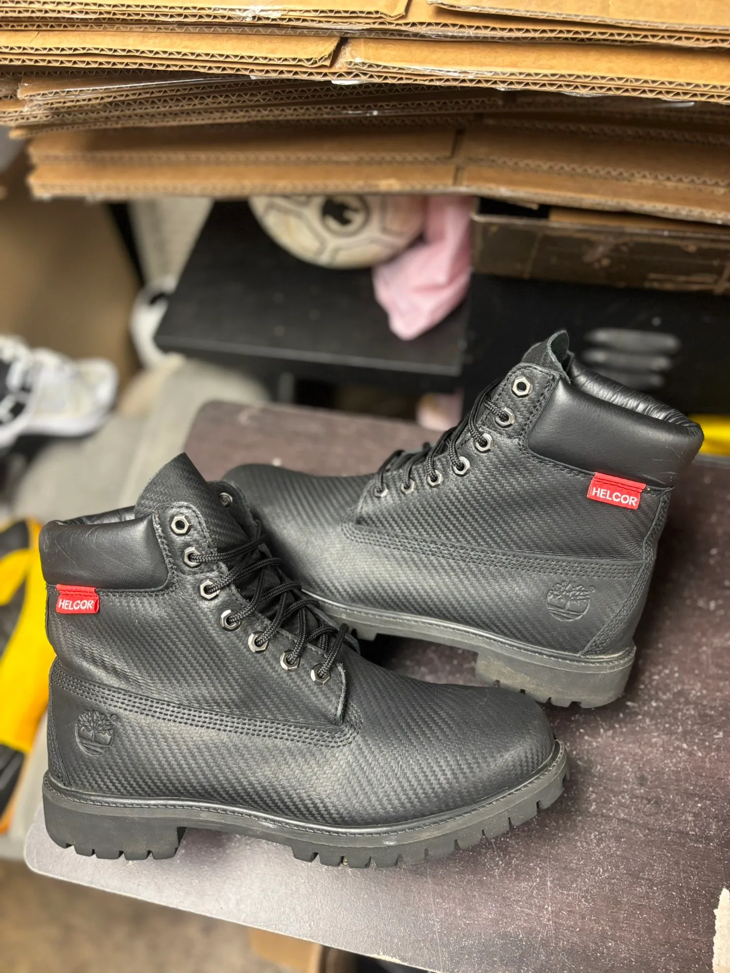 All Black Helcor Timberland Boots