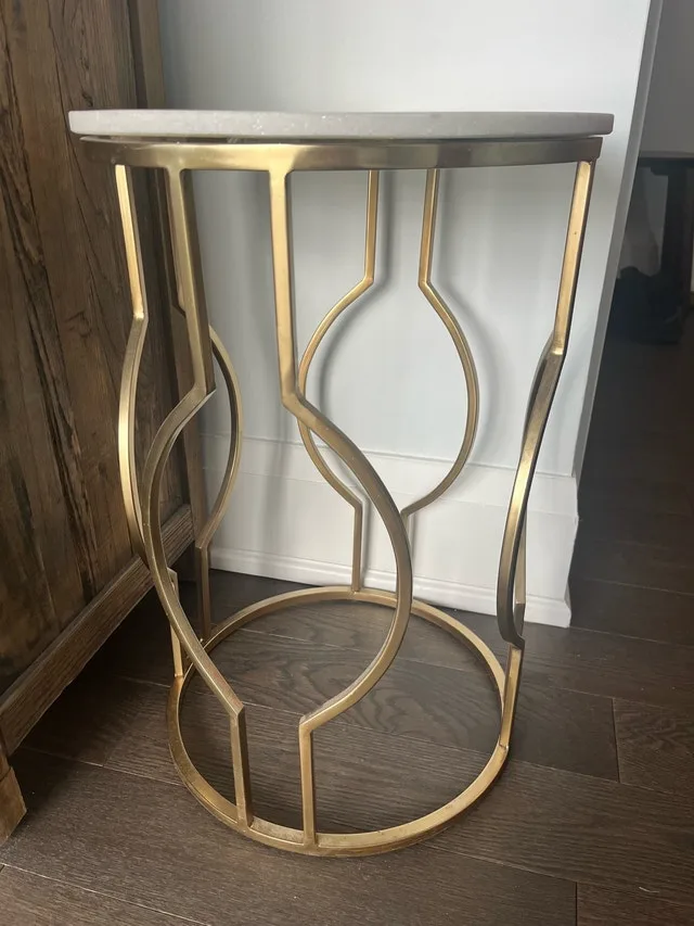 Marble Side Table - 14.4” (D) x 21.7” (H)