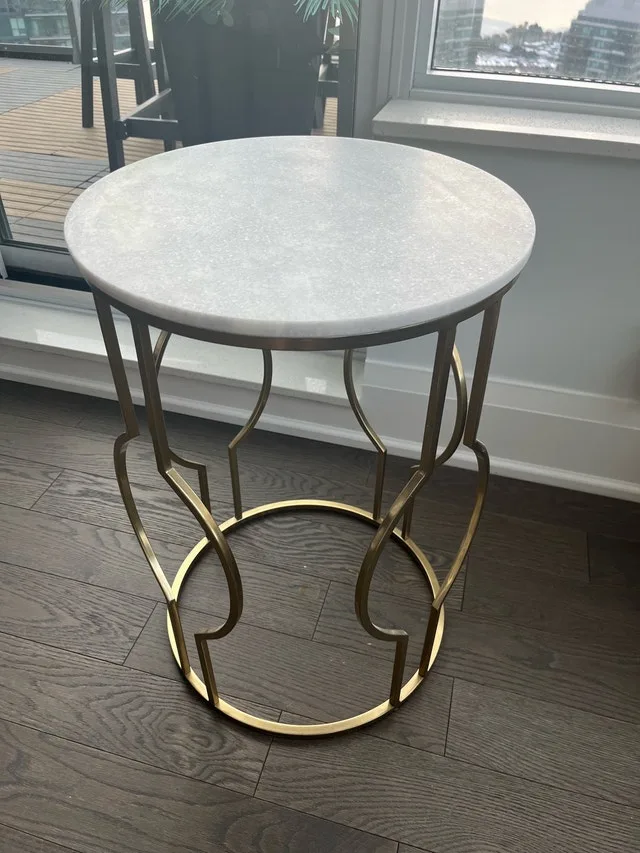 Marble Side Table - 16.3” (D) x 23.5” (H)
