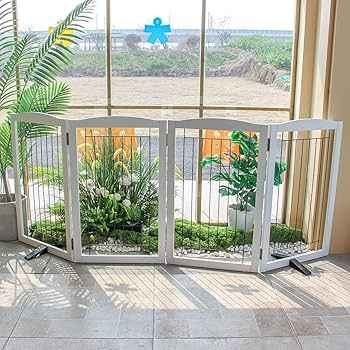 ZJSF Freestanding Dog Fence Indoor, Foldable Dog Gate - photo 2