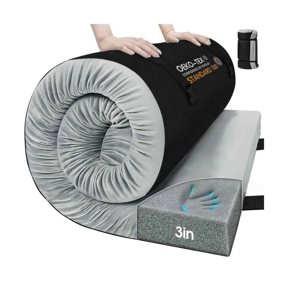 Full size CYMULA Memory Foam Camping Mattress Pad image indicator(2)