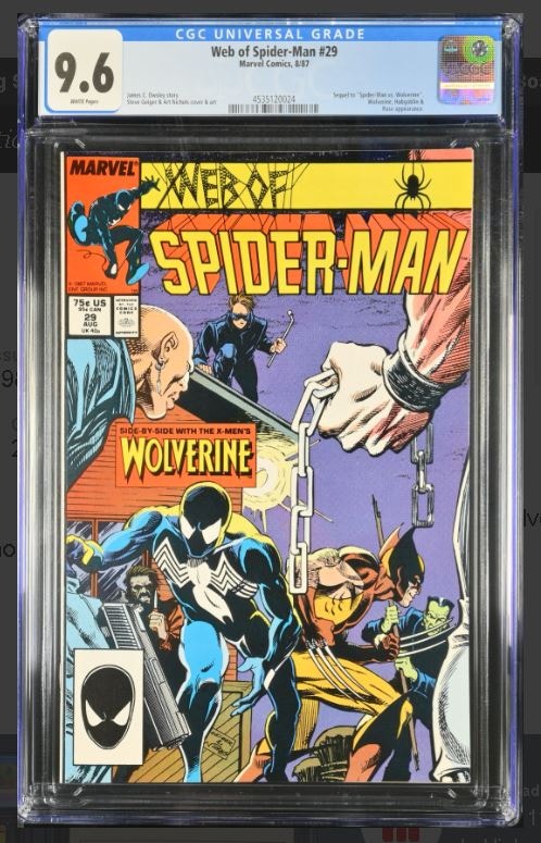 Web of Spider-Man #29 CGC 9.6 1987 WOLVERINE APPEARANCE