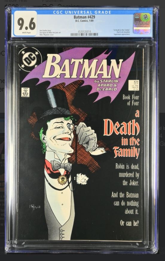 Batman # 429 CGC 9.6 NM A Death In The Family