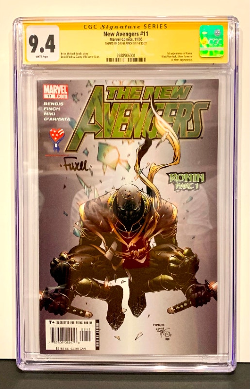 NEW AVENGERS # 11 CGC 9.4 1st App RONIN SS Signed David Finch