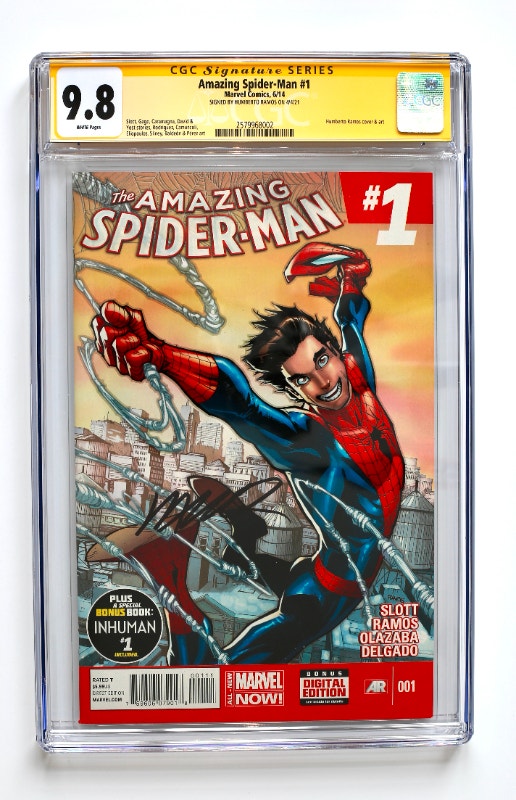 Amazing Spider-man # 1 CGC SS 9.8 Ramos Signed Moon Silk Cameo