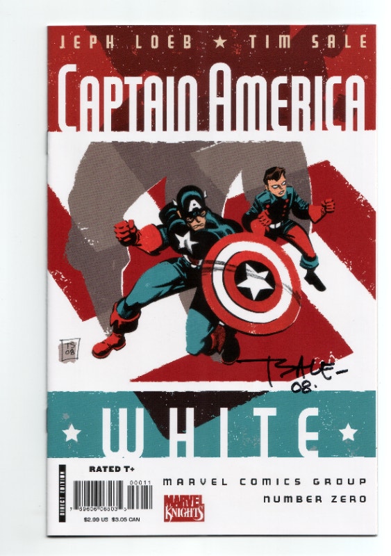 CAPTAIN AMERICA WHITE #0 - AUTOGRAPHED TIM SALE - C2