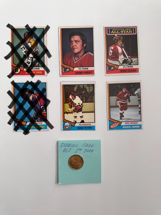 1974-75 OPC Hockey Cards - 4 Card Lot