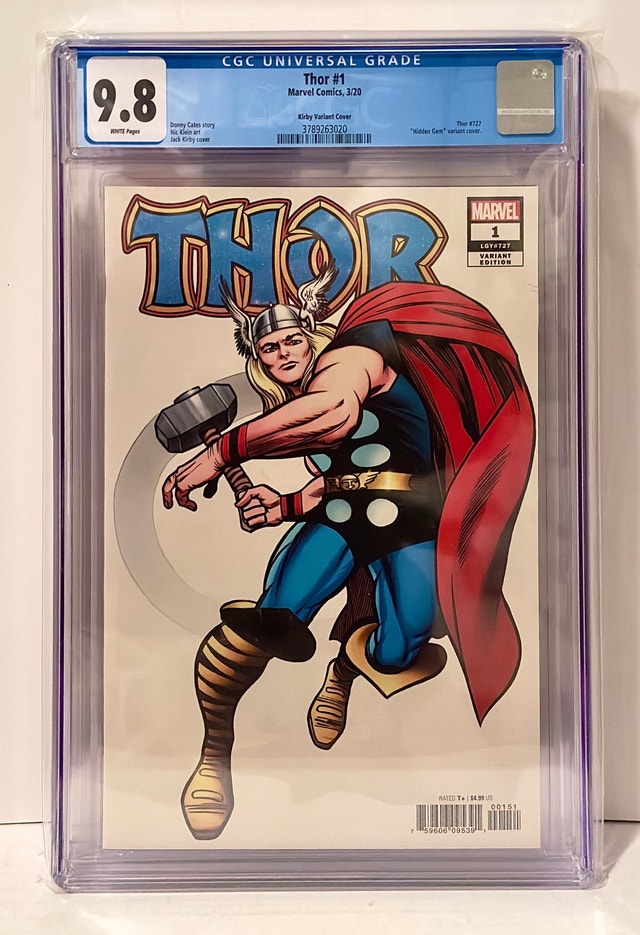 Thor #1 CGC 9.8 1:100 Jack Kirby Variant Cover 2020 Stan Lee
