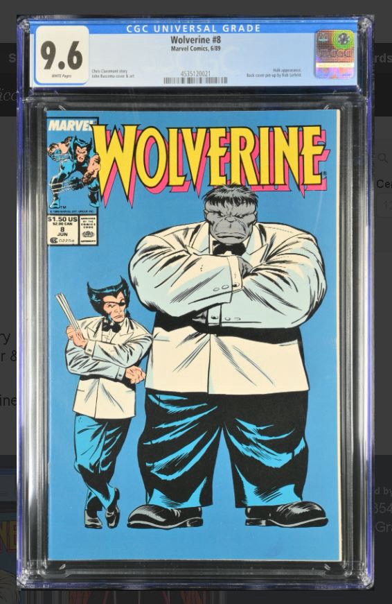 WOLVERINE #8 CGC 9.6 Mr. Fixit Gray Hulk Classic Cover