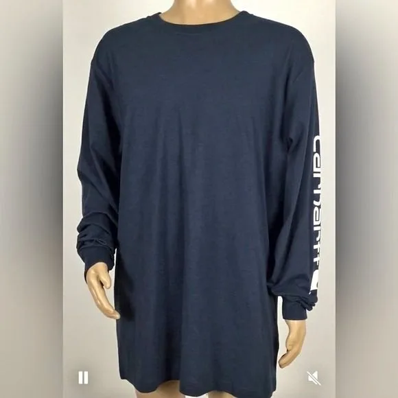 CARHARTT  Crew Neck (Oversized) Loose Fit Long Sleeved  Blue Tee