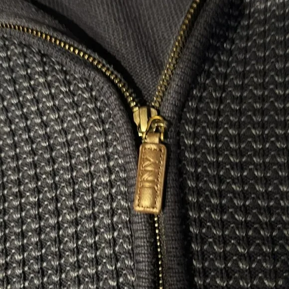 JONES NEW YORK Navy Blue Knit Full Zip Sweater Large image indicator(3)