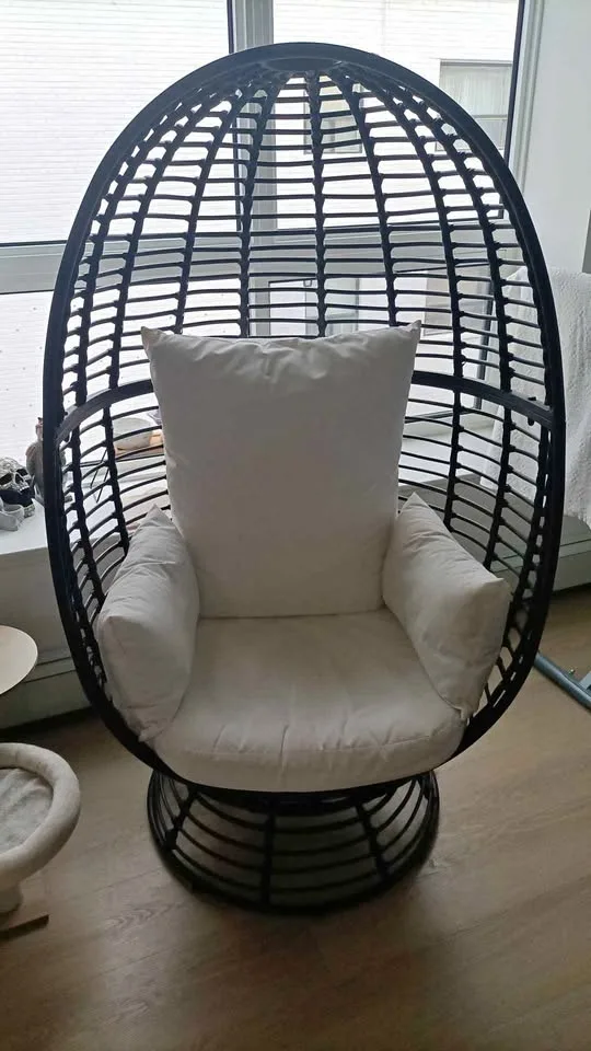 ‼️NEED GONE ASAP‼️Black Wicker Egg Chair