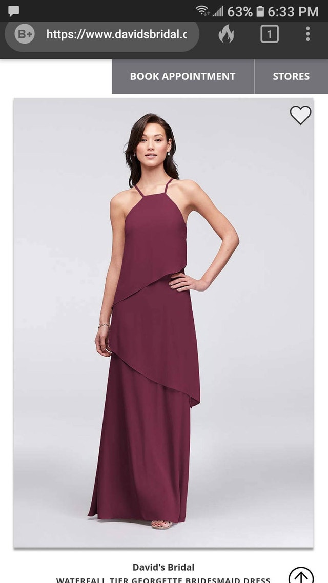 Stunning formal gown, burgundy, worn twice only
