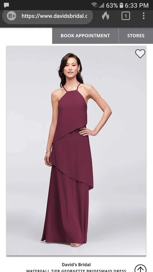 Stunning formal gown, burgundy, worn twice only