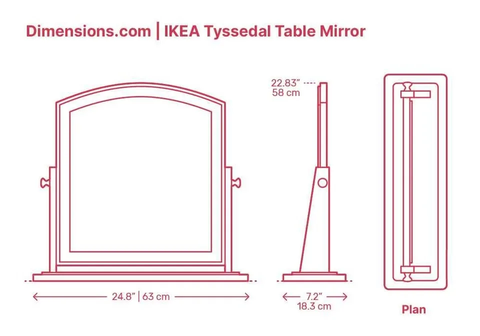 MOVING - White Ikea Tyssedal Dressing Table Mirror image indicator(2)