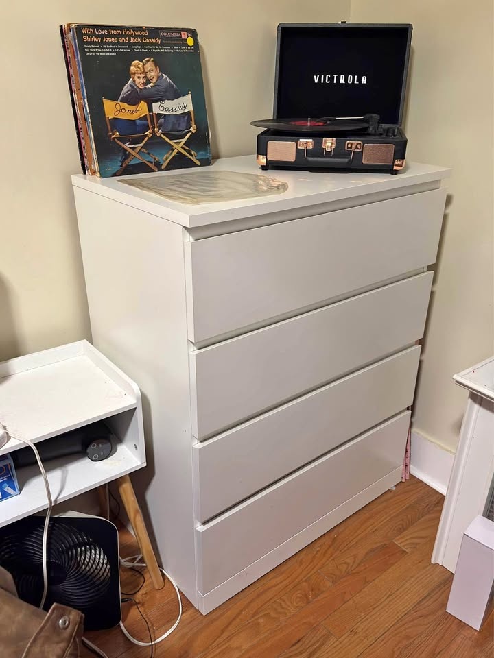 White IKEA 4 drawer dresser