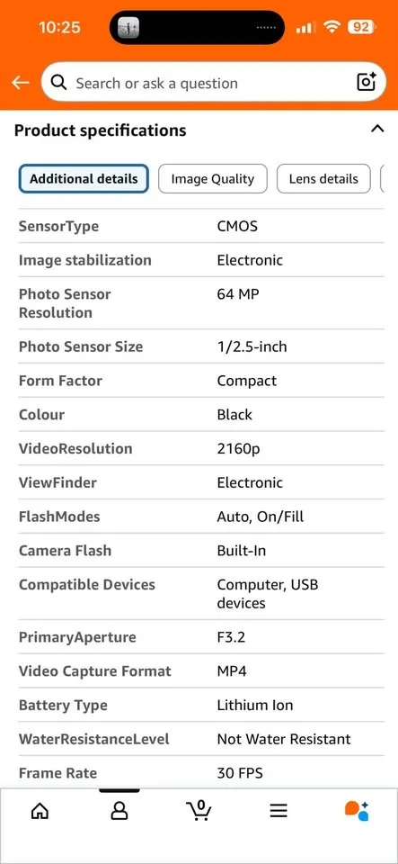 Digital Camera - 4K 64MP image indicator(6)