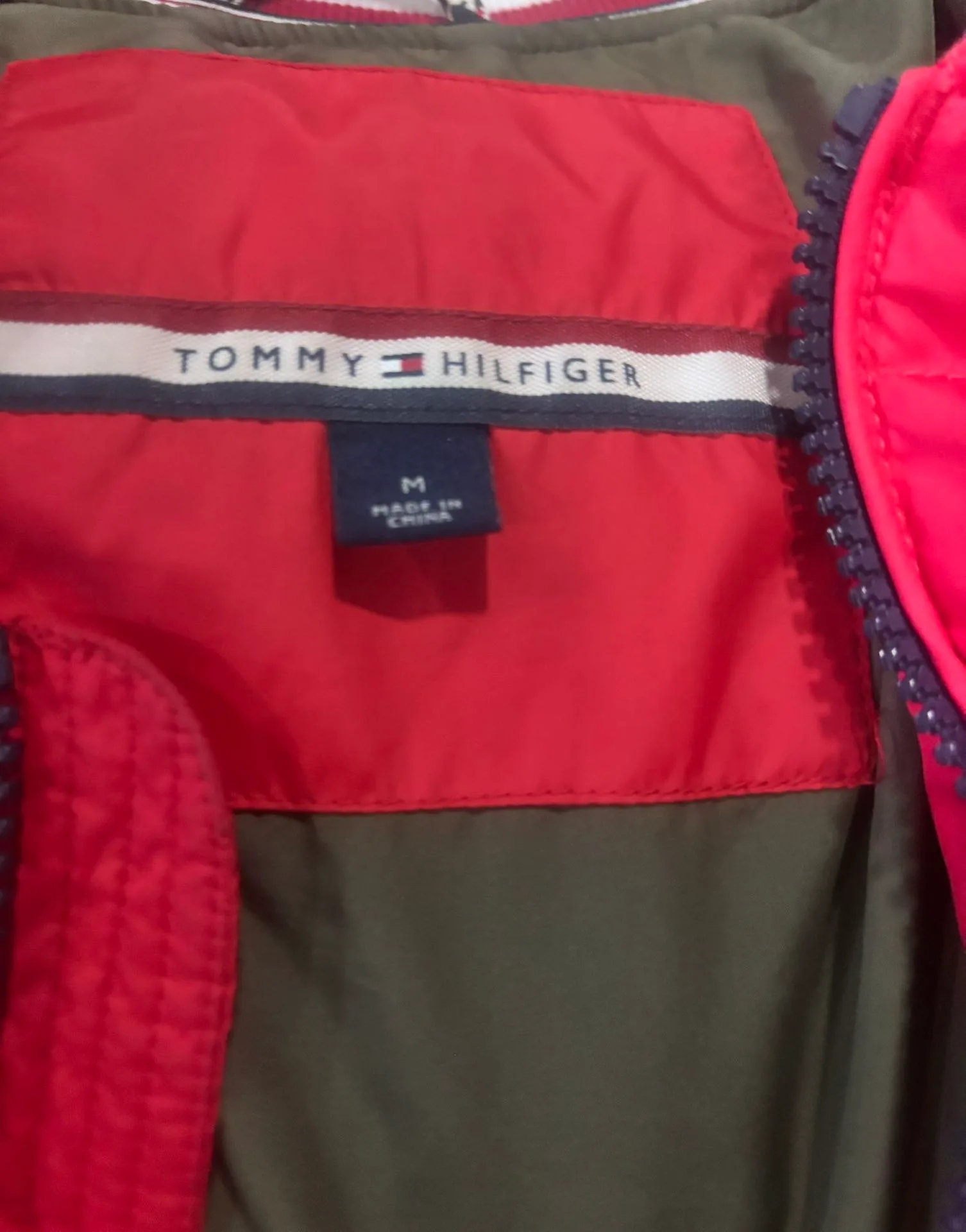 Authentic Tommy Hilfiger puffer jacket in a bold red color size image indicator(8)