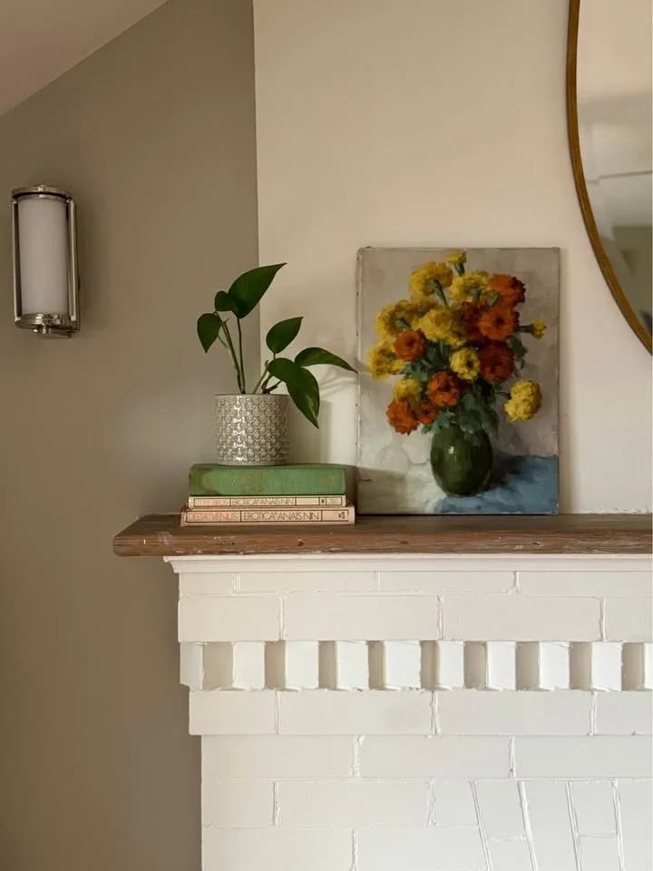 Vintage Floral Oil Painting: Marigold Still Life image indicator(2)