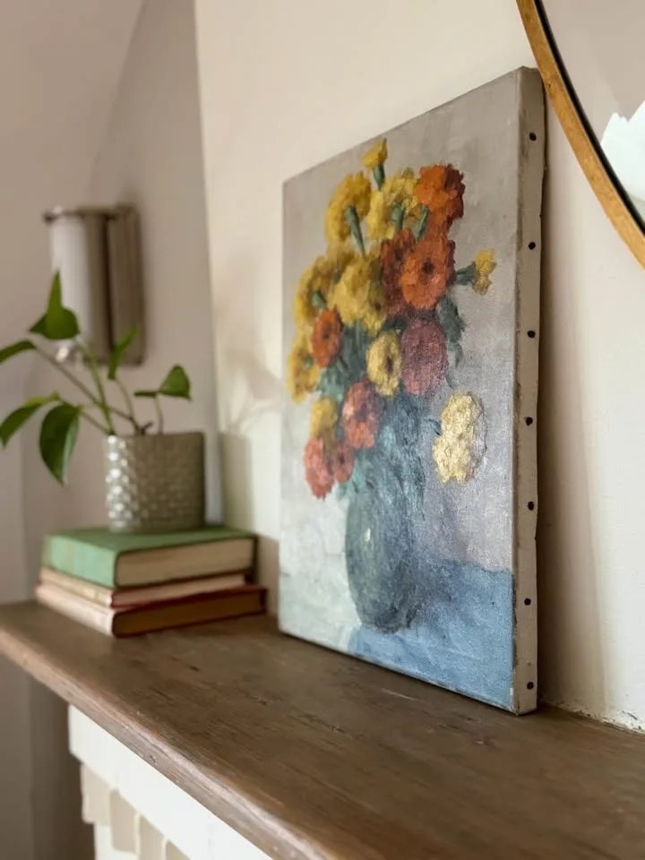 Vintage Floral Oil Painting: Marigold Still Life image indicator(3)