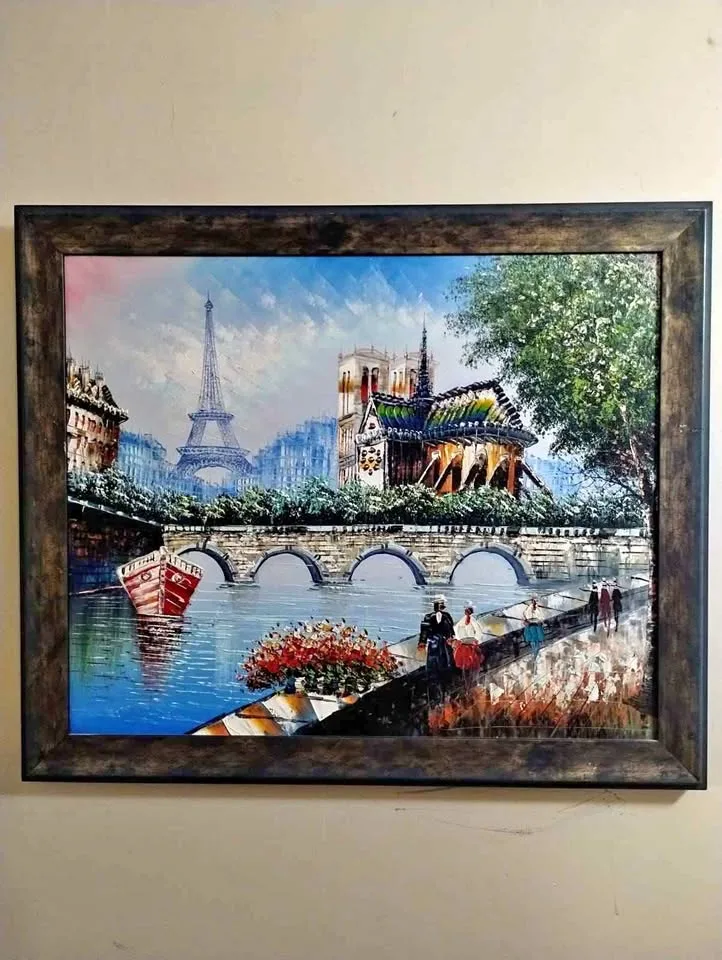Beautiful Antique Original Oil Painting from Paris thumbnail