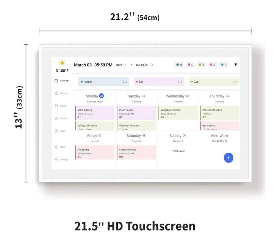 ✨ New BOCT 21.5” Digital Family Calendar & Chore Chart image indicator(3)