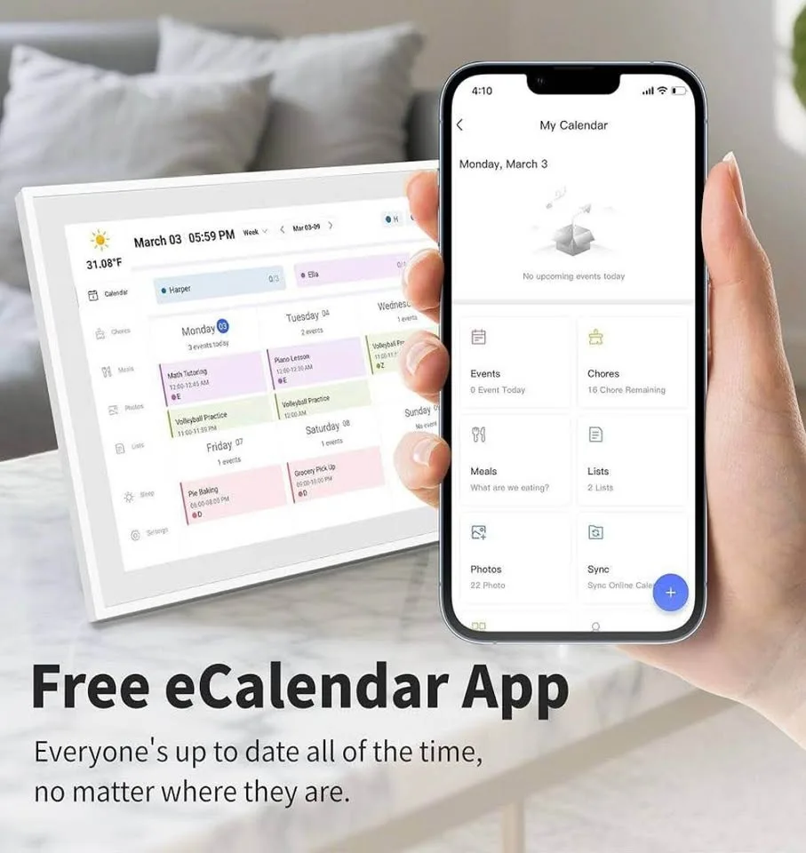 ✨ New BOCT 21.5” Digital Family Calendar & Chore Chart image indicator(4)
