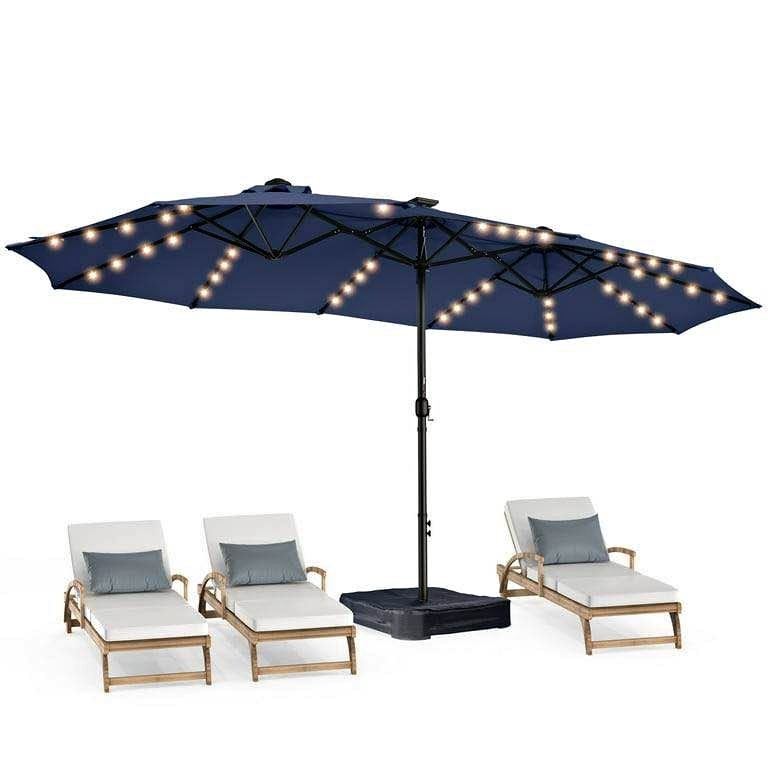 ✨ Brand New 13 ft Solar LED Patio Umbrella — Navy or Red