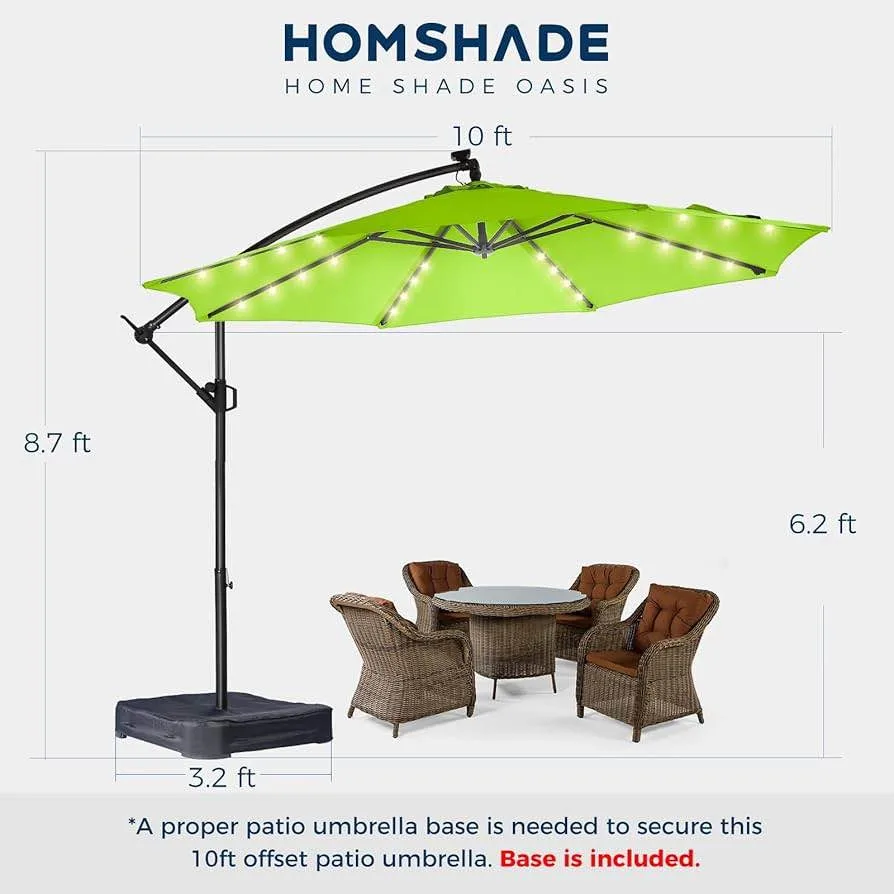 🌟 Like New HOMSHADE 10 ft Solar LED Patio Umbrella 🌟 image indicator(5)