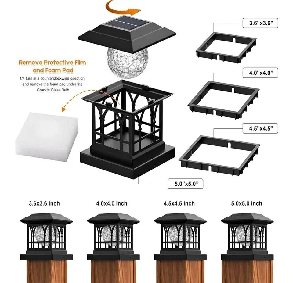 AEYANZZ Fence Post Solar Lights – 12 Pack (New)