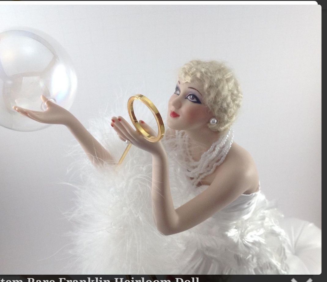 RARE FRANKLIN HEIRLOOM DOLL ENCHANTING1920'S-STYLE BLOWING BUBBL