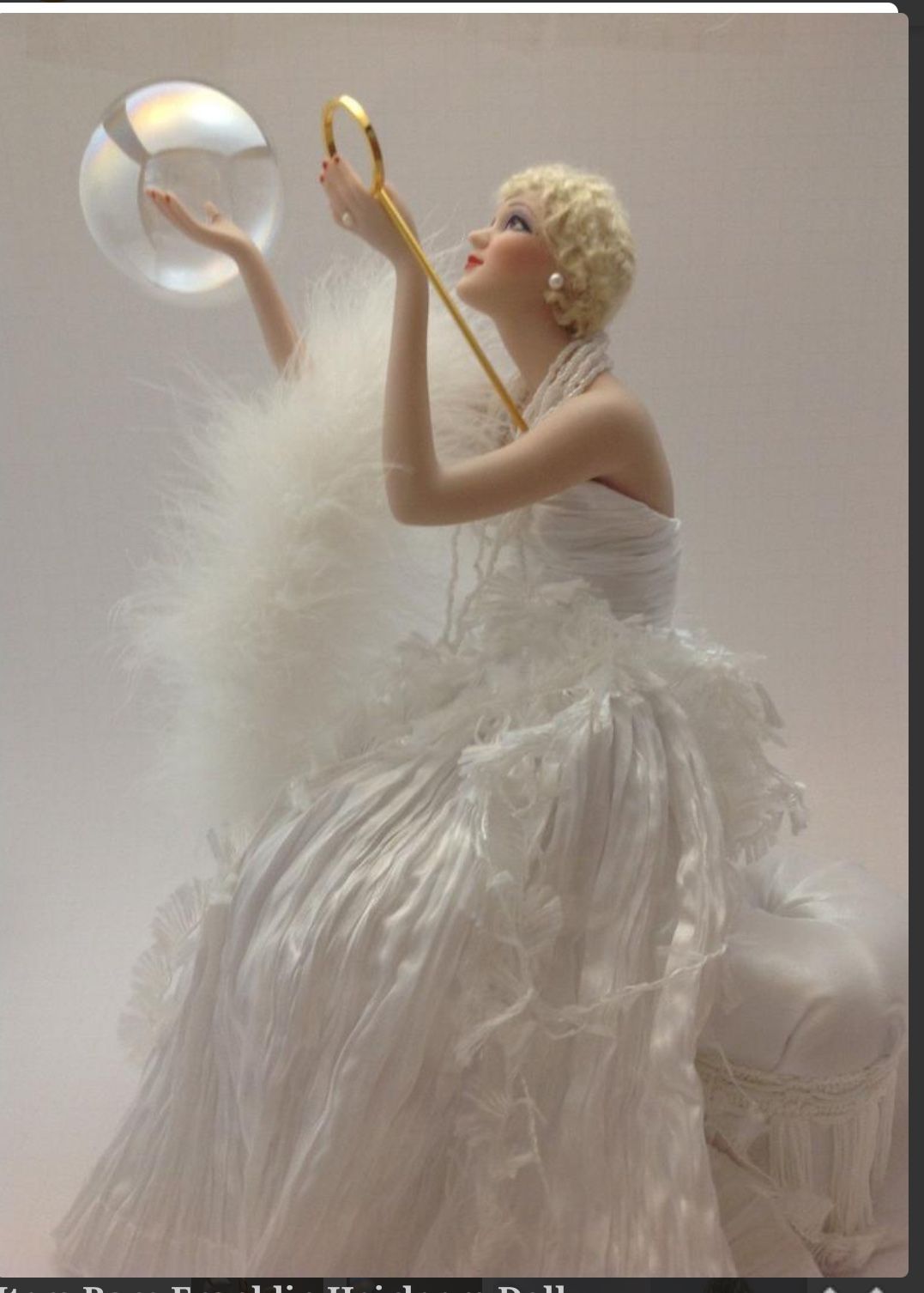 RARE FRANKLIN HEIRLOOM DOLL ENCHANTING1920'S-STYLE BLOWING BUBBL - photo 2