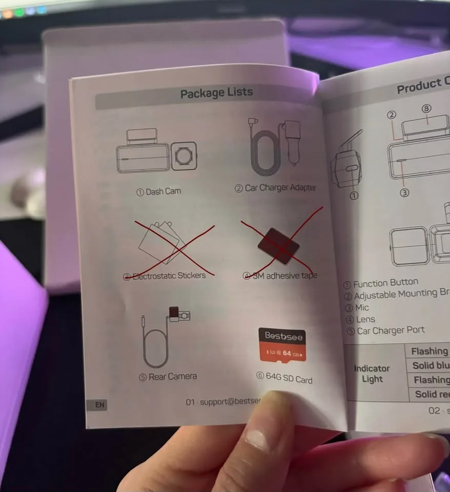 Dash Cam Front and Rear Camera - WiFi GPS, 4K/2.5K image indicator(7)