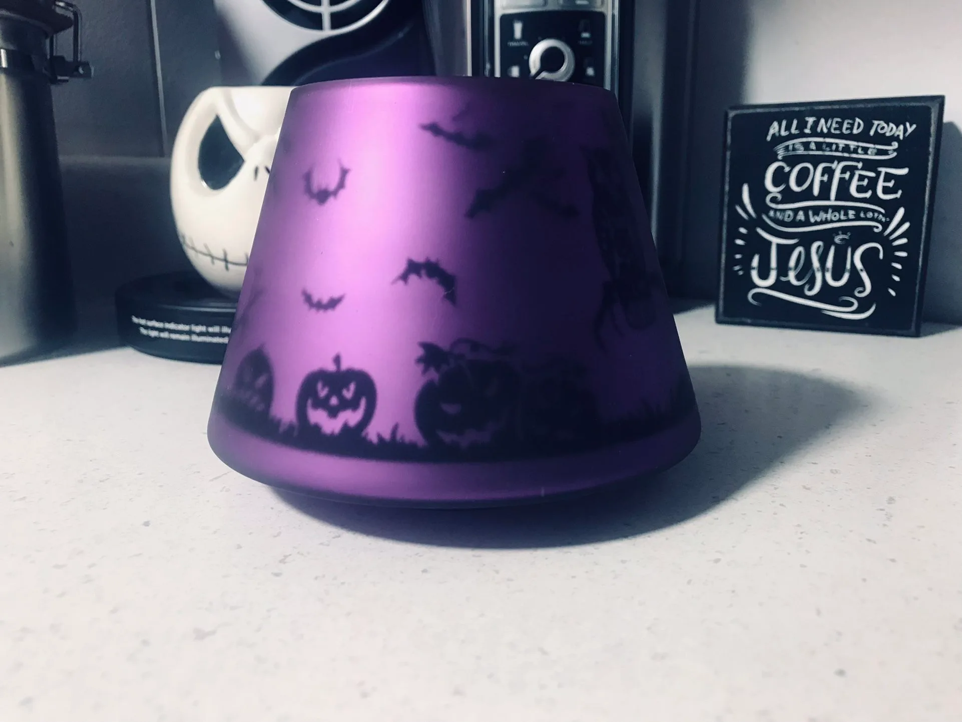 YANKEE CANDLE HALLOWEEN GLASS JAR CANDLE LAMP SHADE TOPPER