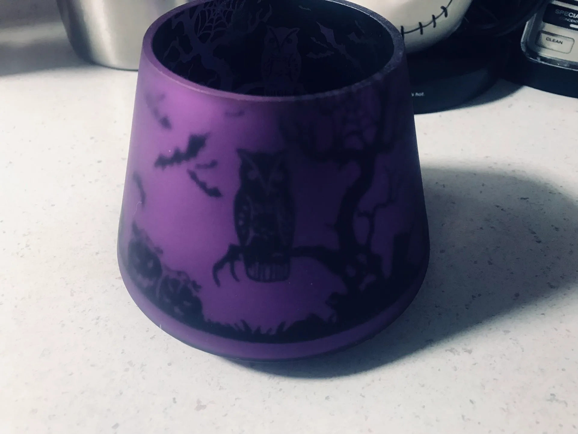 YANKEE CANDLE HALLOWEEN GLASS JAR CANDLE LAMP SHADE TOPPER image indicator(2)