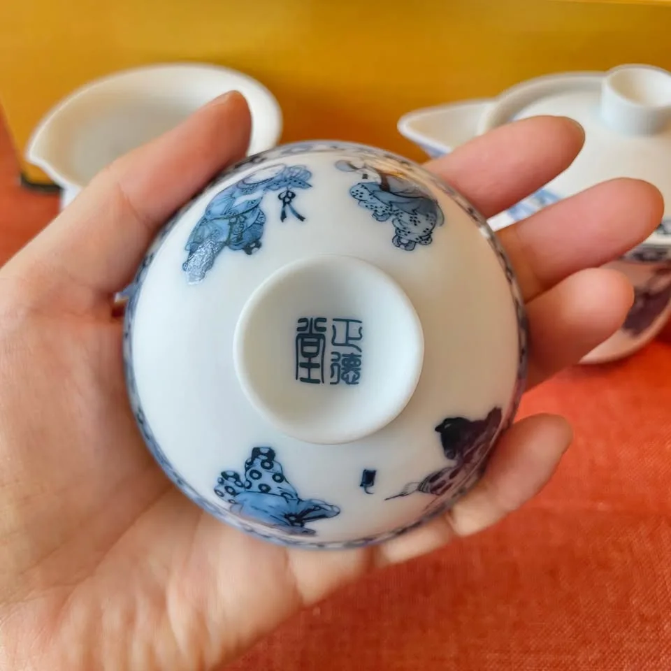 8 Pcs Chinese Tea Sets Portable Matte Ceramic Bone China image indicator(5)