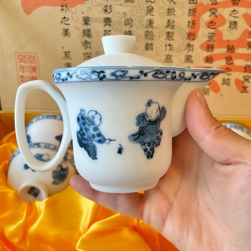 8 Pcs Chinese Tea Sets Portable Matte Ceramic Bone China image indicator(7)