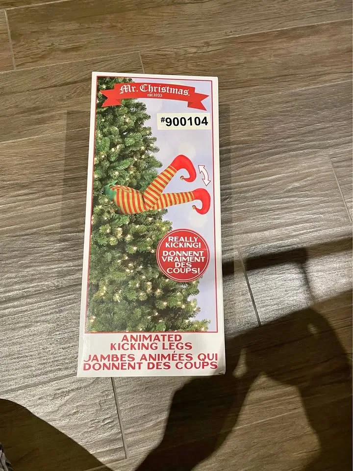 Kicking Elf Legs Tree Decor